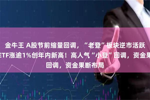 金牛王 A股节前缩量回调，“老登”板块逆市活跃，地产ETF涨逾1%创年内新高！高人气“小登”回调，资金果断布局